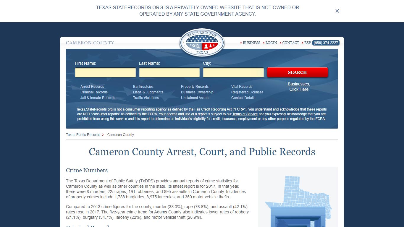 Cameron County Arrest, Court, and Public Records